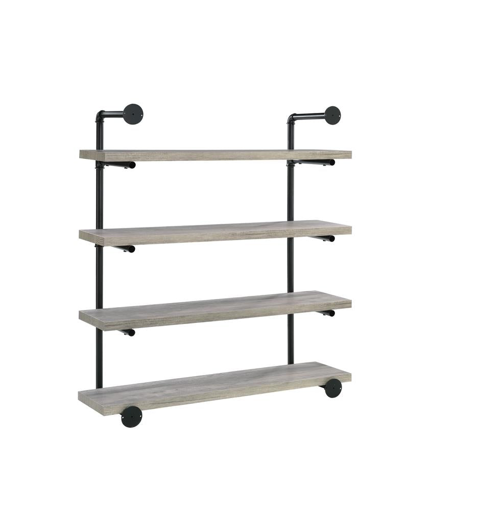 Elmcrest - Elmcrest 40-inch Wall Shelf Black and Grey Driftwood