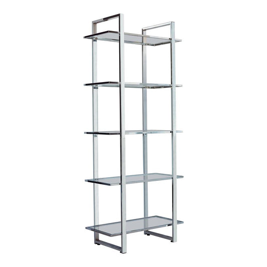 Hartford - Hartford Glass Shelf Bookcase Chrome