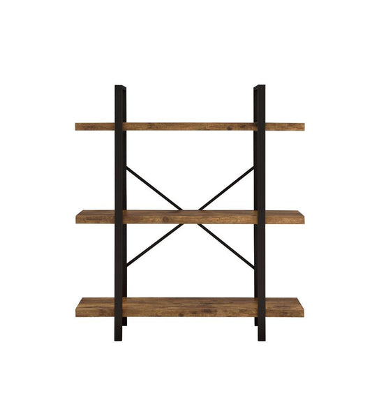 Cole - Cole 3-Shelf Bookcase Antique Nutmeg and Black