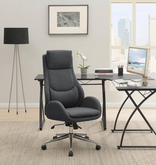 Cruz - Cruz Upholstered Office Chair with Padded Seat Grey and Chrome