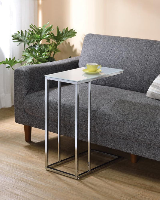 Stella - Stella Glass Top Accent Table Chrome and White