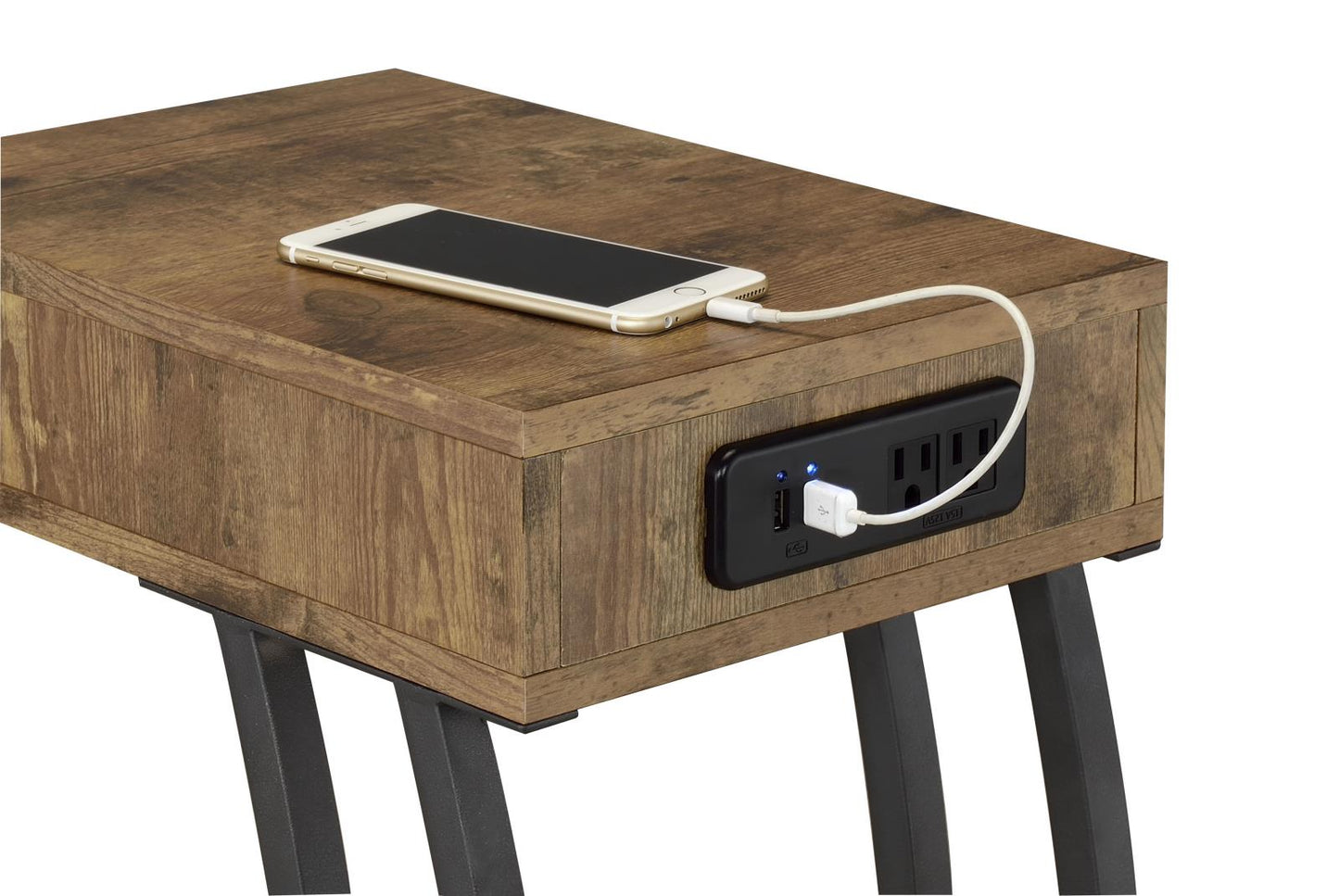 Troy - Troy Accent Table with Power Outlet Antique Nutmeg