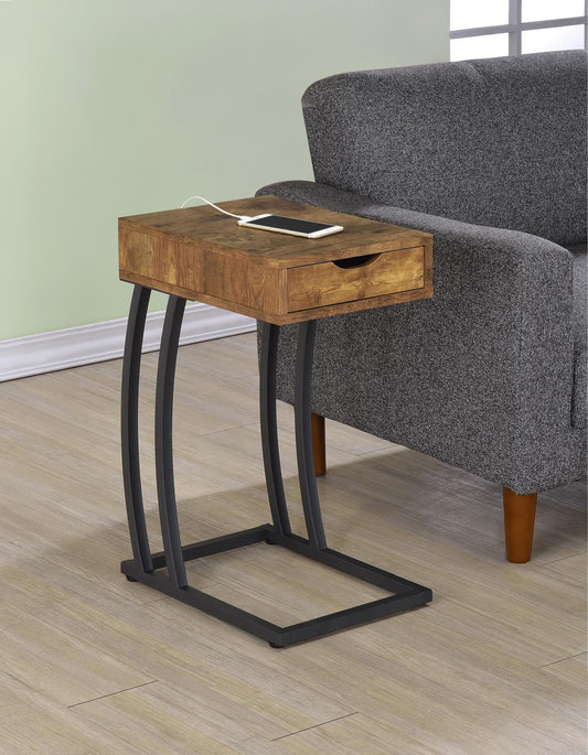 Troy - Troy Accent Table with Power Outlet Antique Nutmeg