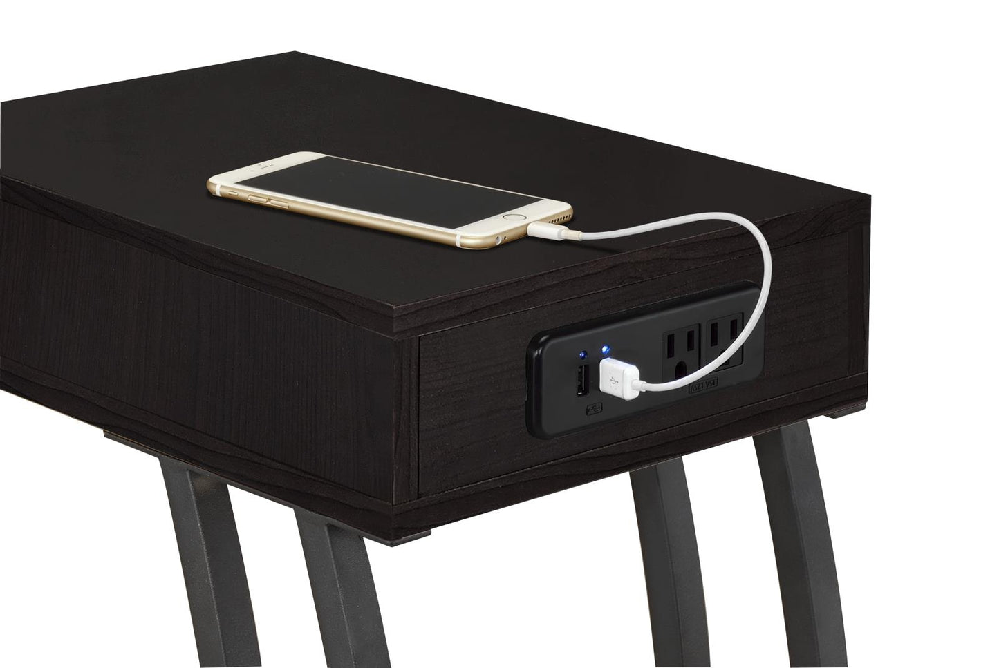 Troy - Troy Accent Table with Power Outlet Cappuccino