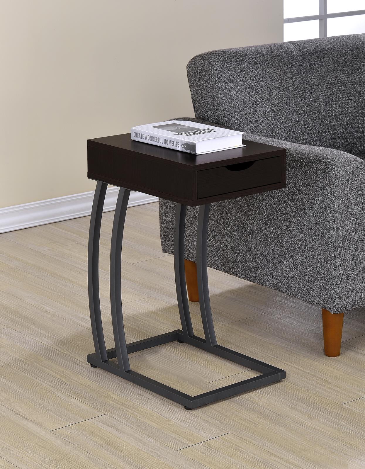 Troy - Troy Accent Table with Power Outlet Cappuccino