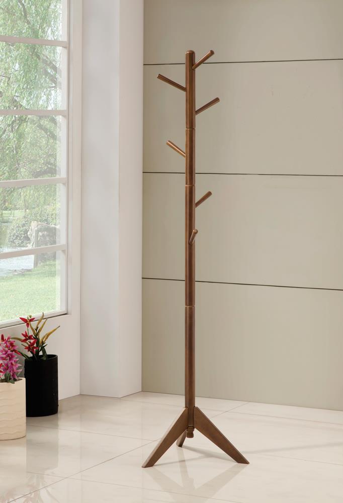 Devlin - Devlin Coat Rack with 6 Hooks Walnut