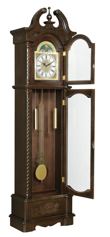 Cedric - Cedric Grandfather Clock with Chime Golden Brown