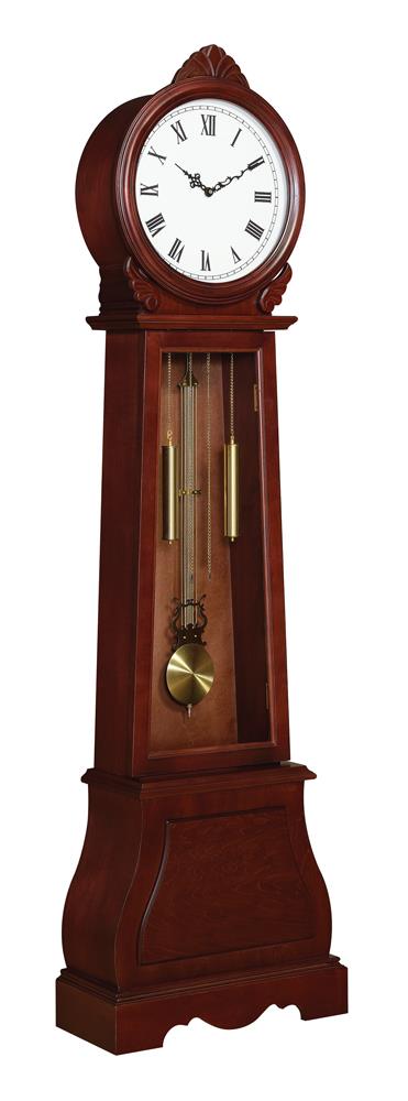 Narcissa - Narcissa Grandfather Clock with Chime Brown Red