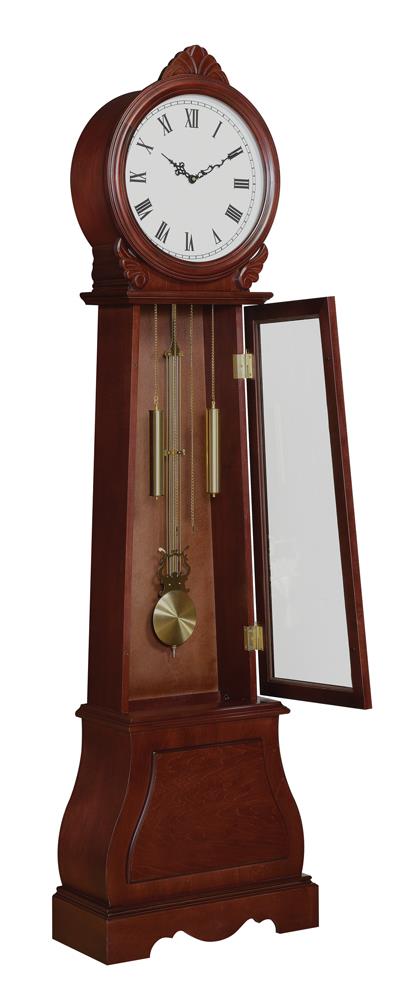 Narcissa - Narcissa Grandfather Clock with Chime Brown Red