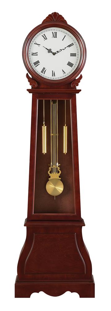 Narcissa - Narcissa Grandfather Clock with Chime Brown Red