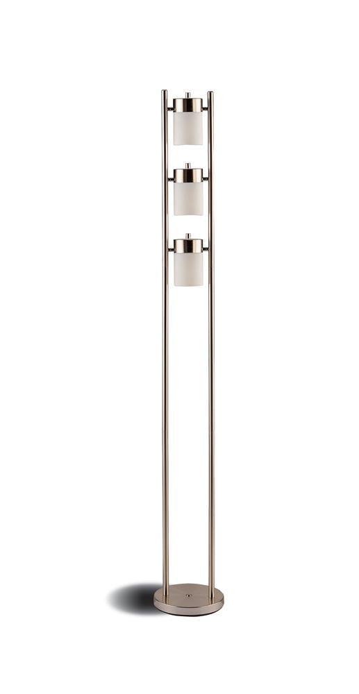 Munson - Munson Floor Lamp with 3 Swivel Lights Brushed Silver