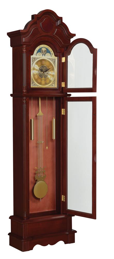 Diggory - Diggory Grandfather Clock Brown Red and Clear