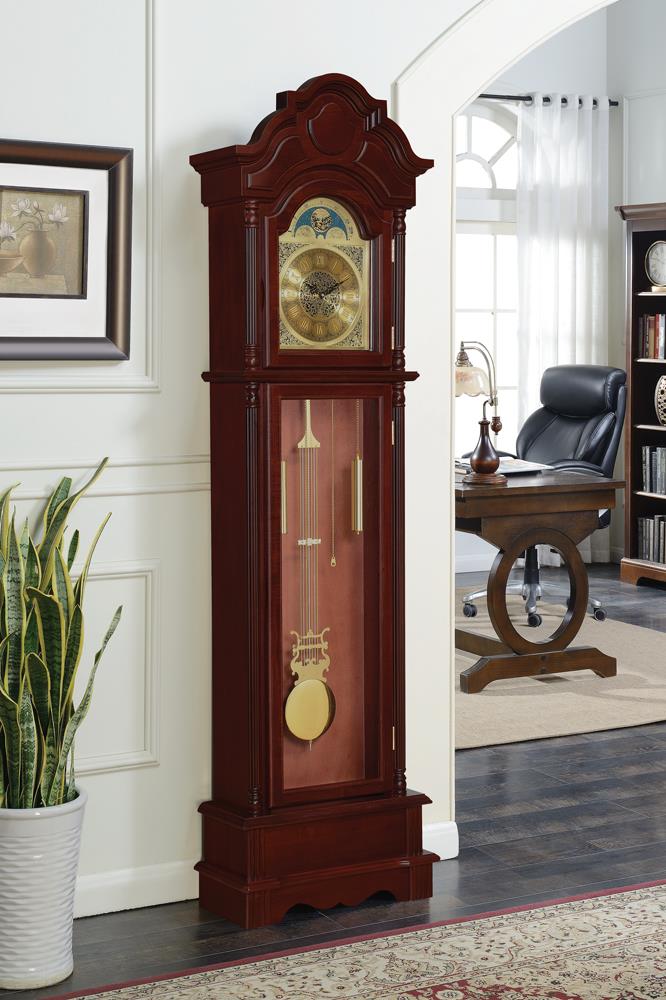 Diggory - Diggory Grandfather Clock Brown Red and Clear