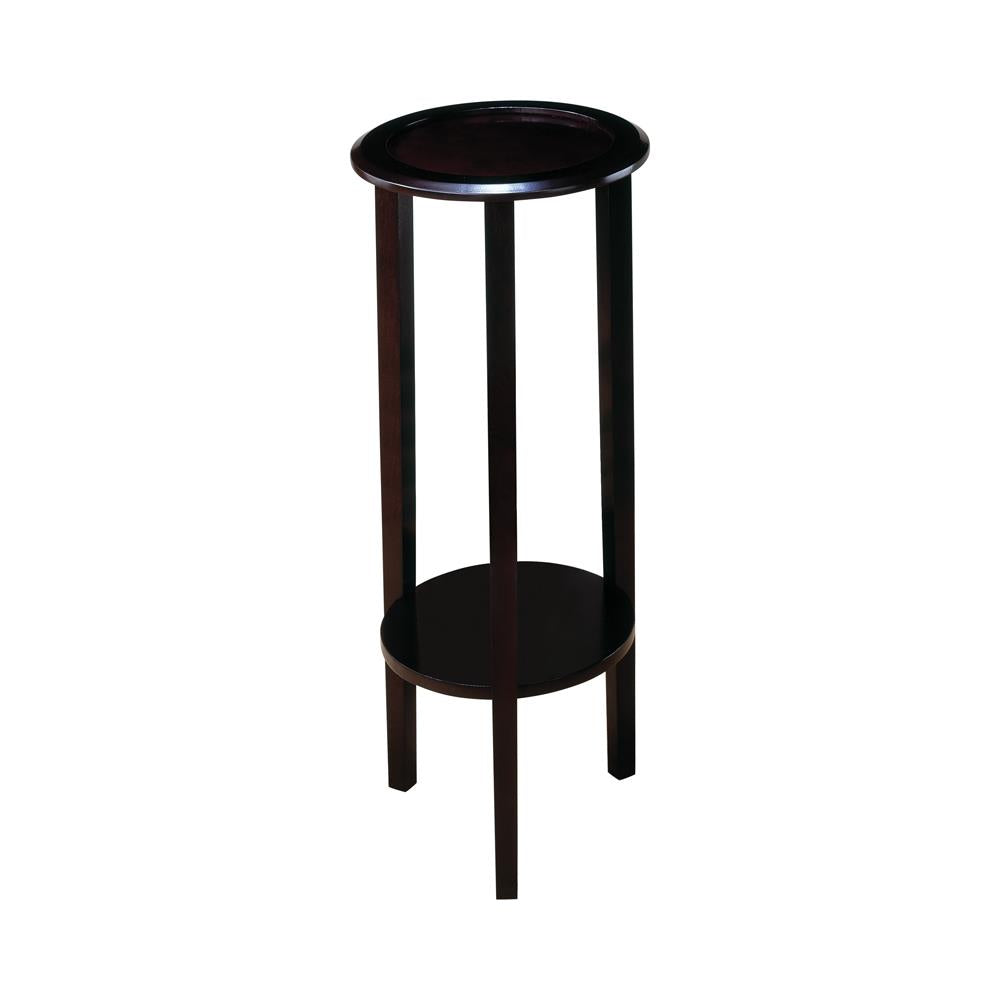 Kirk - Kirk Round Accent Table with Bottom Shelf Espresso