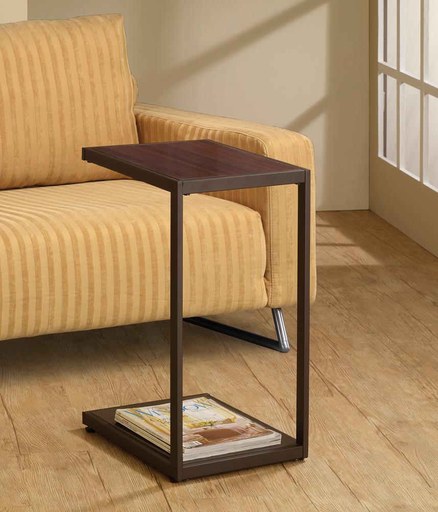 Jose - Jose Rectangular Accent Table with Bottom Shelf Brown