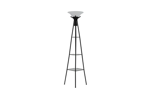 Gianni - Gianni Versatile Shelf Tower Floor Lamp Charcoal Black