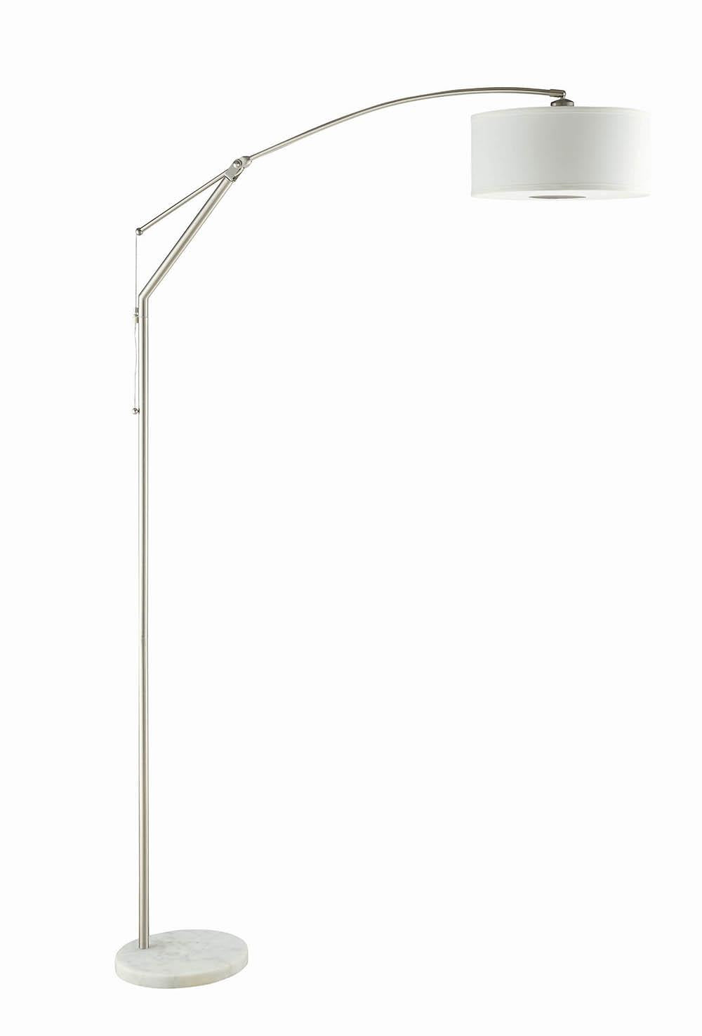 Moniz - Moniz Adjustable Arched Arm Floor Lamp Chrome and White