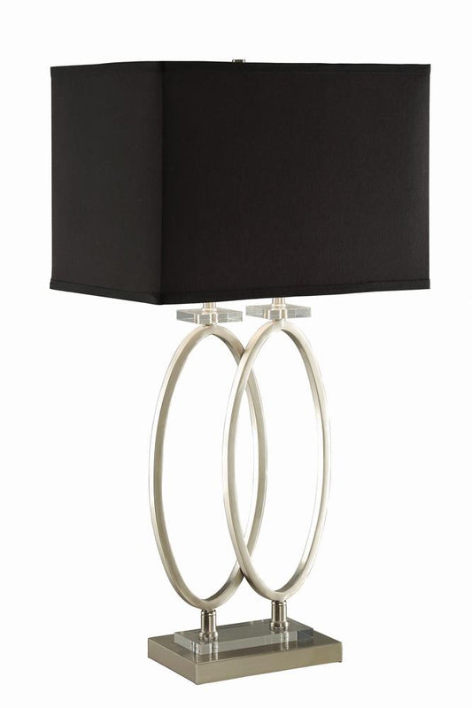 Izuku - Izuku Rectangular Shade Table Lamp Black and Brushed Nickel