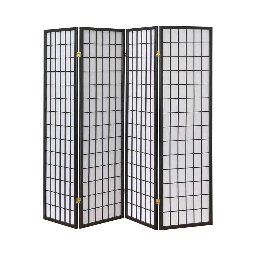 Roberto - Roberto 4-panel Folding Screen Dark Grey and White