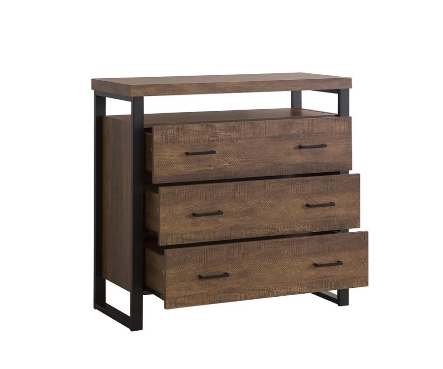Thompson - Thompson 3-drawer Accent Cabinet Rustic Amber