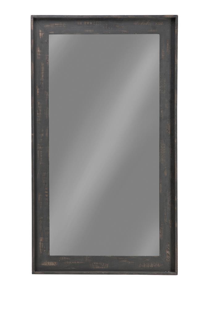 Cragen - Cragen Rectangle Bold Contoured Frame Floor Mirror Brown