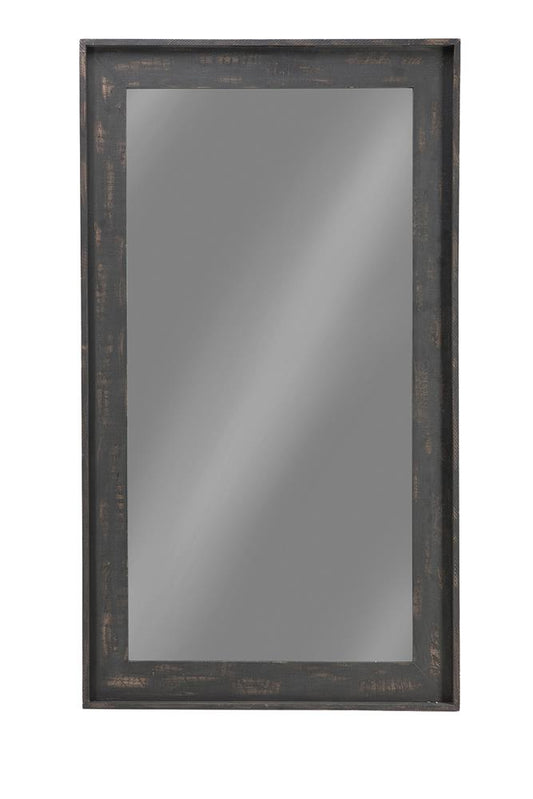 Cragen - Cragen Rectangle Bold Contoured Frame Floor Mirror Brown
