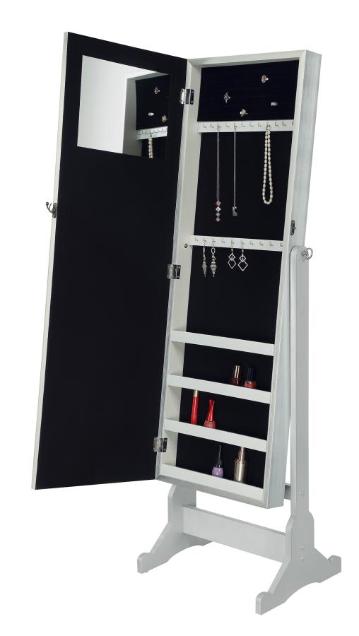 Elle - Elle Jewelry Cheval Mirror with Crytal Trim Silver