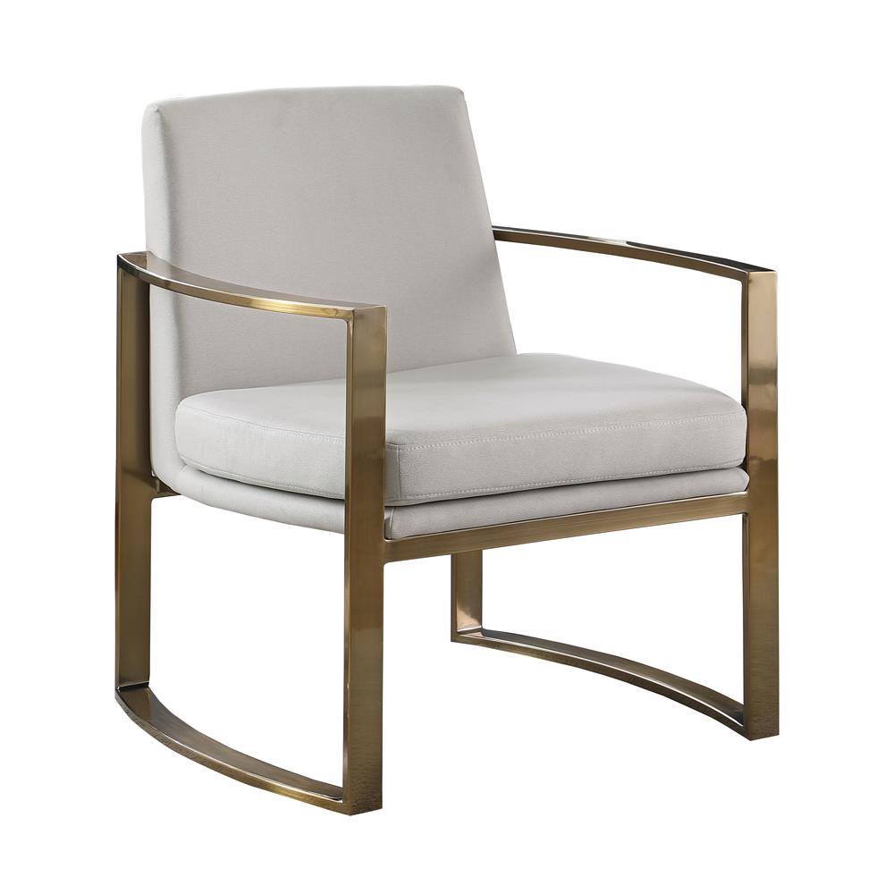 Cory - Cory Concave Metal Arm Accent Chair Cream and Bronze