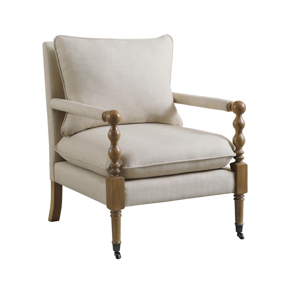 Monaghan - Monaghan Upholstered Accent Chair with Casters Beige