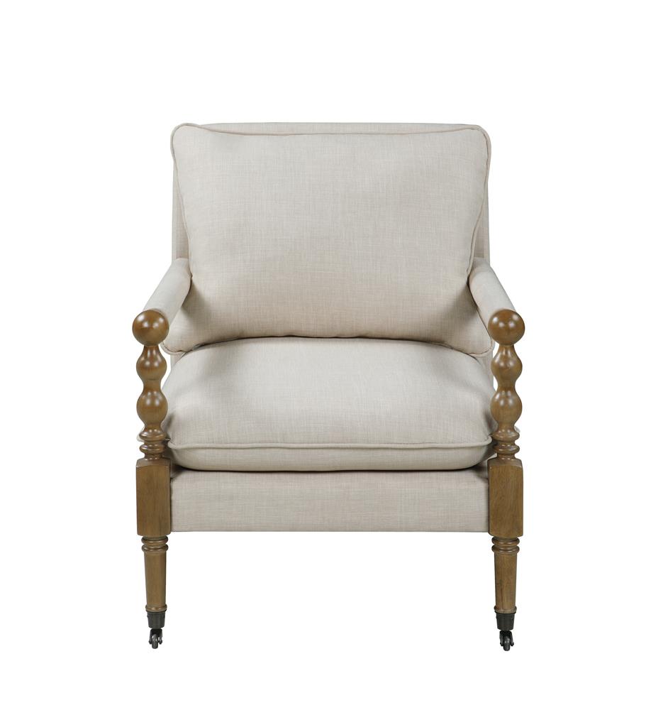Monaghan - Monaghan Upholstered Accent Chair with Casters Beige