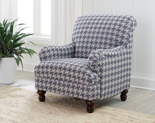 Glenn - Glenn Recessed Arms Accent Chair Blue