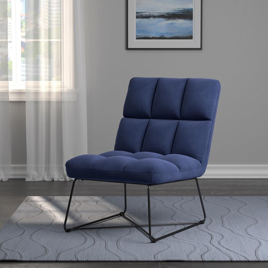 Lux - Lux Armless Upholstered Accent Chair Midnight Blue