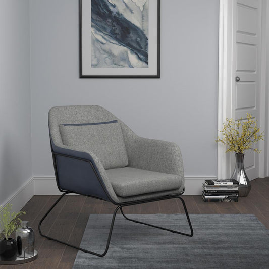 Cody - Cody Metal Sled Leg Accent Chair Grey and Blue