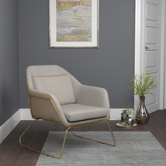 Cody - Cody Metal Sled Leg Accent Chair Beige