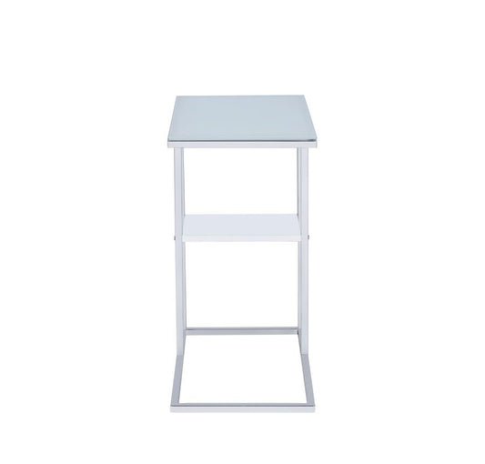 Daisy - Daisy 1-shelf Accent Table Chrome and White