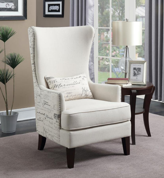 Pippin - Pippin Curved Arm High Back Accent Chair Cream