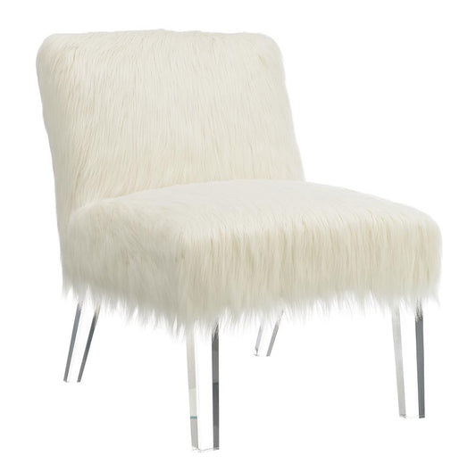 Chandler - Faux Sheepskin Upholstered Accent Chair White