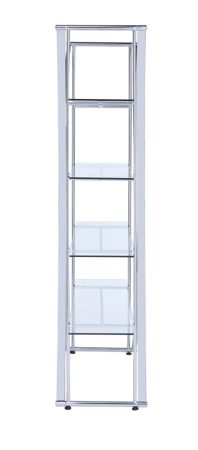 Larson - Larson 4-tier Bookcase Chrome and Clear