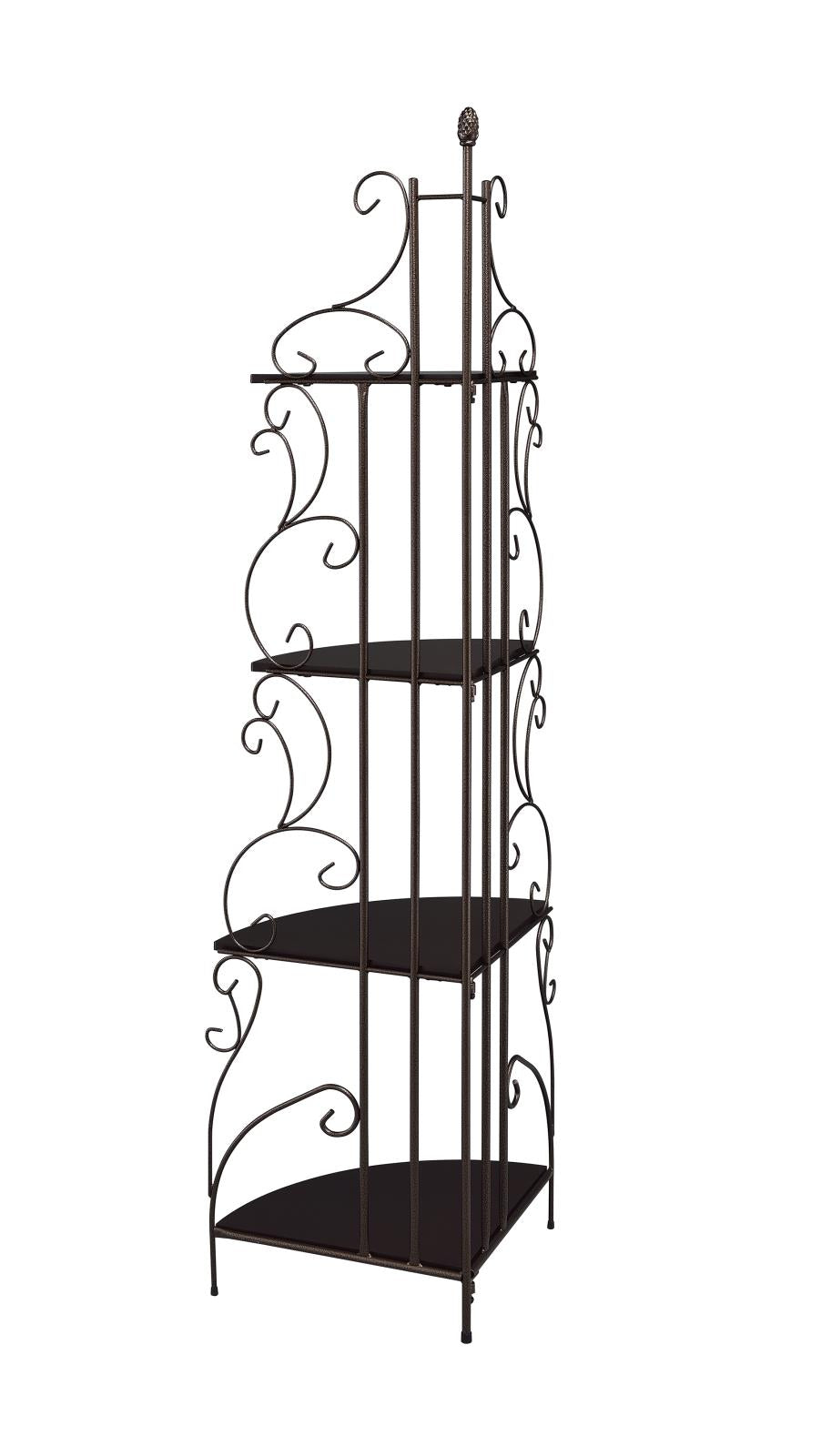 Poppy - Poppy 4-shelf Corner Bookcase Cappuccino and Copper