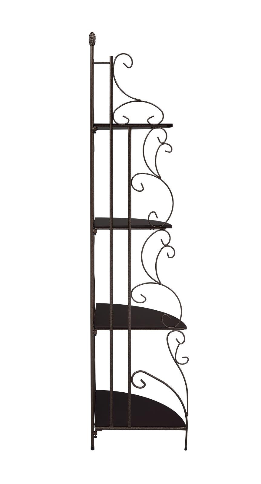 Poppy - Poppy 4-shelf Corner Bookcase Cappuccino and Copper