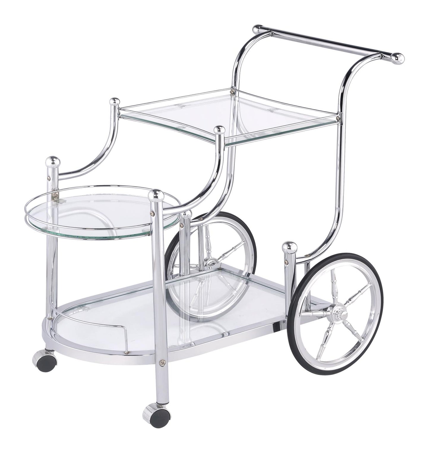 Sarandon - Sarandon 3-tier Serving Cart Chrome and Clear