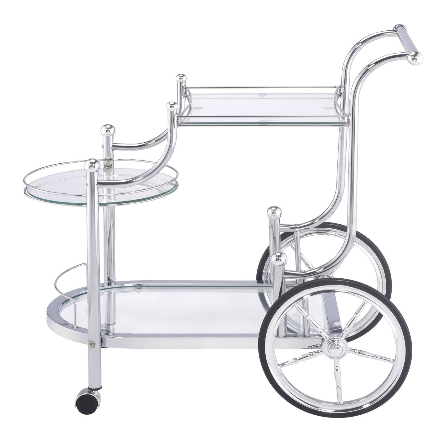Sarandon - Sarandon 3-tier Serving Cart Chrome and Clear
