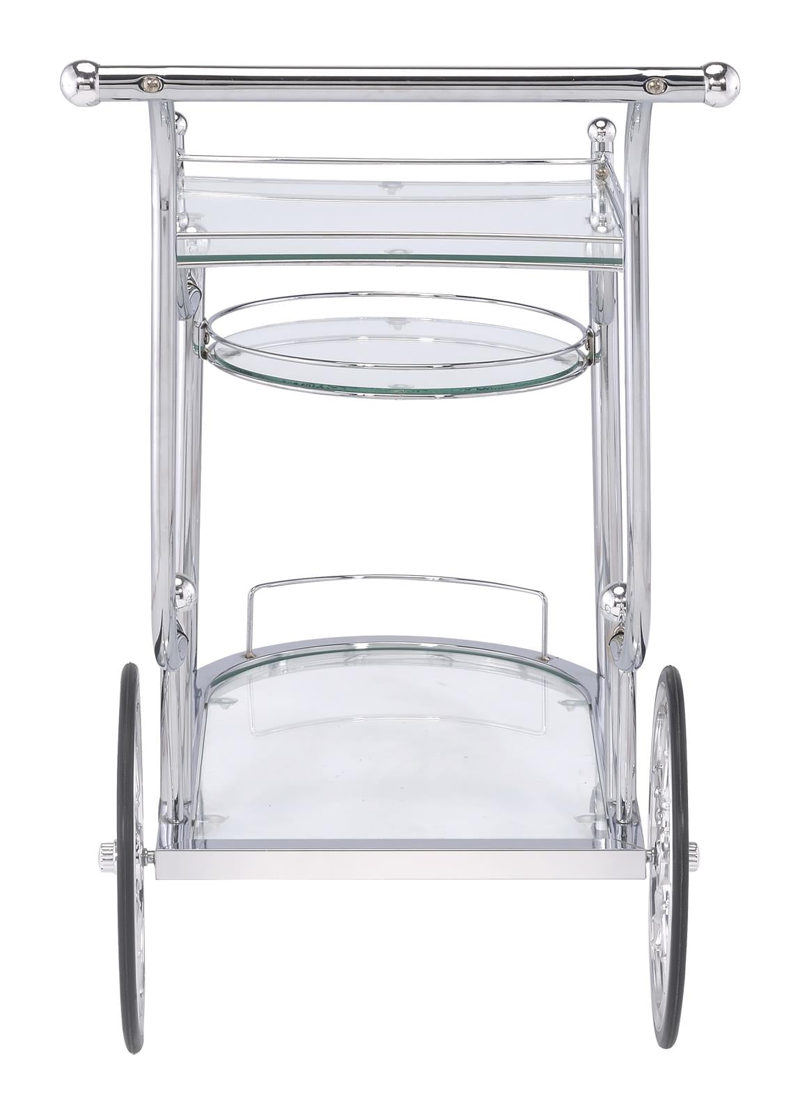 Sarandon - Sarandon 3-tier Serving Cart Chrome and Clear