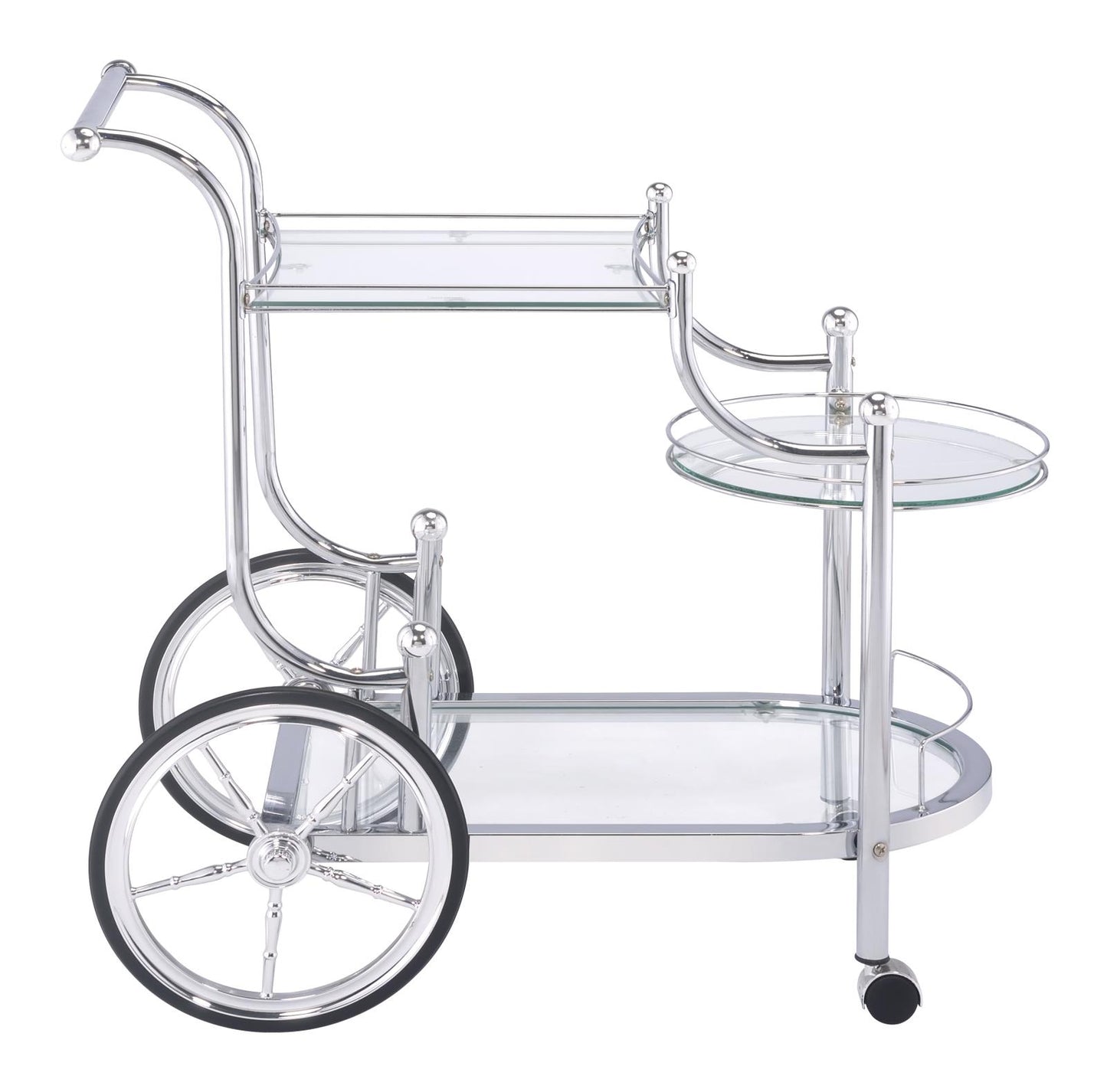Sarandon - Sarandon 3-tier Serving Cart Chrome and Clear