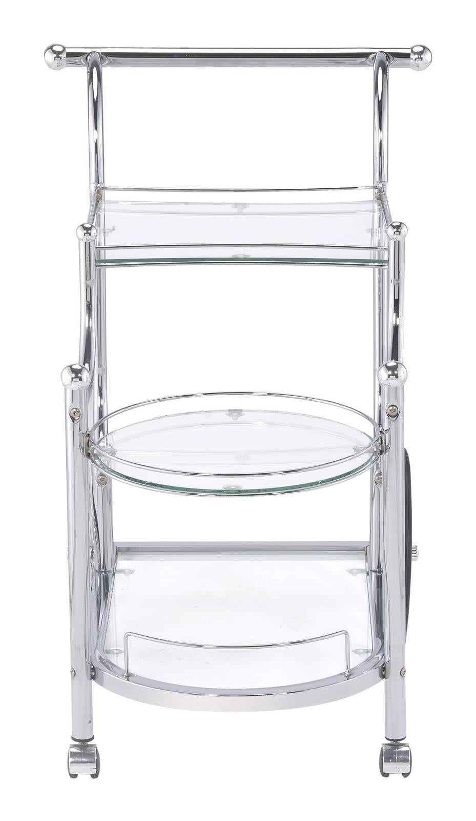 Sarandon - Sarandon 3-tier Serving Cart Chrome and Clear