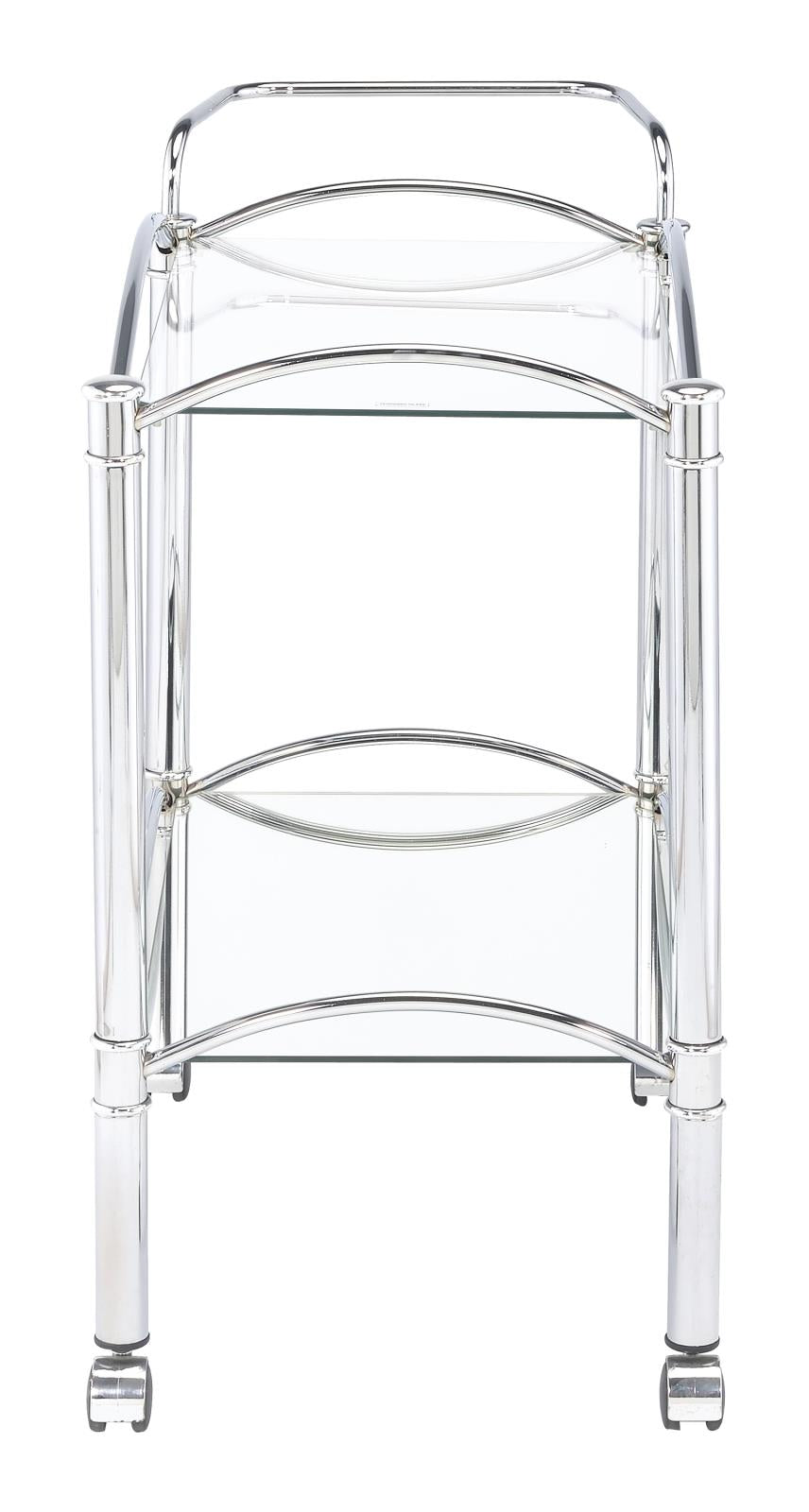 Shadix - Shadix 2-tier Serving Cart with Glass Top Chrome and Clear