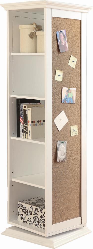 Robinsons - Robinsons Swivel Accent Cabinet with Cork Board White