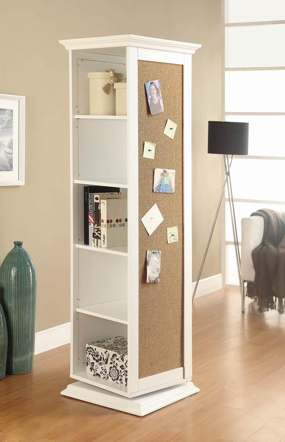 Robinsons - Robinsons Swivel Accent Cabinet with Cork Board White