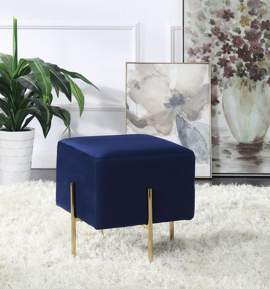 Leonardo - Square Upholstered Ottoman Blue