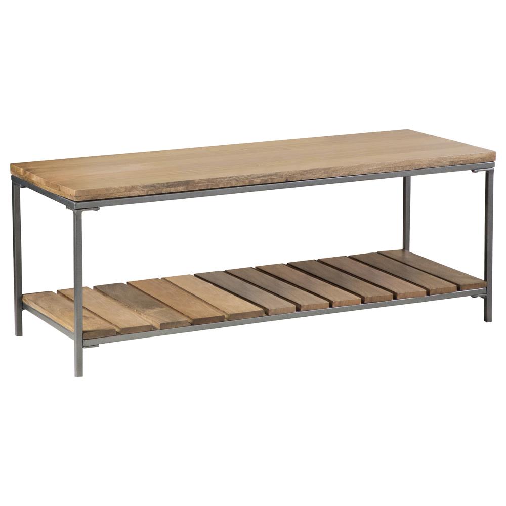 Gerbera - Gerbera Accent Bench with Slat Shelf Natural and Gunmetal